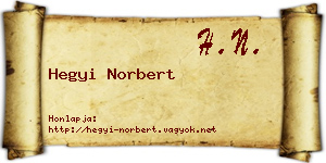 Hegyi Norbert névjegykártya