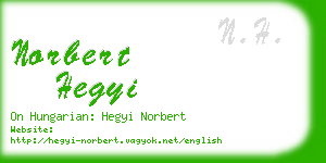 norbert hegyi business card